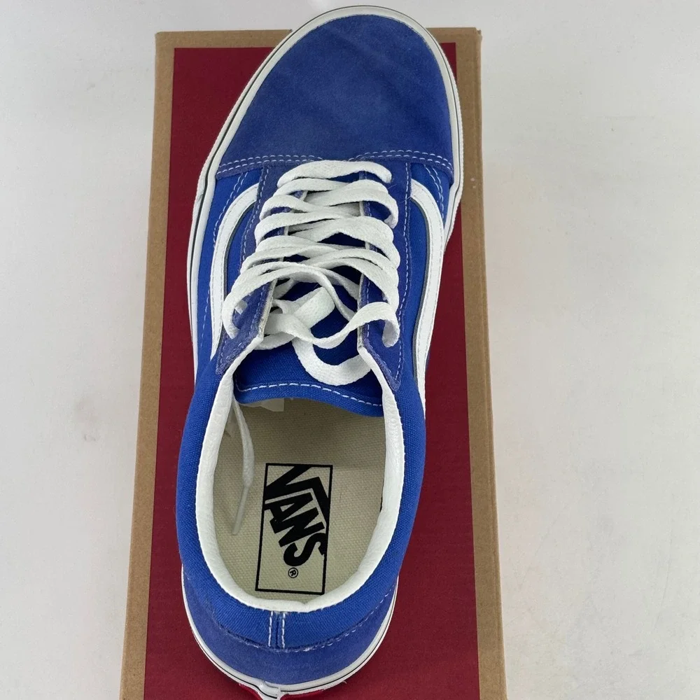Vans Old Skool Sneakers Unisex Men 8 Women 9.5 Dazzling Blu Blue Suede Canvas